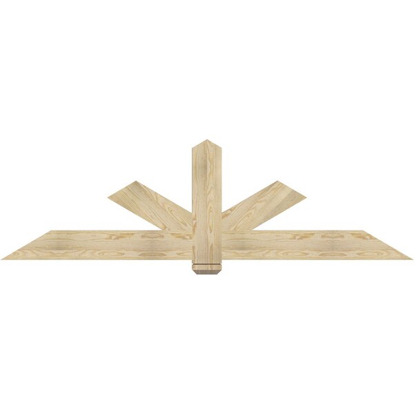 Ekena Millwork Kennewick Rough Sawn Timber Gable Bracket, Douglas Fir, 84"W x 24"H x 2"D x 6"F, 7/12 Pitch GBW084X24X0206KEN00RDF - main